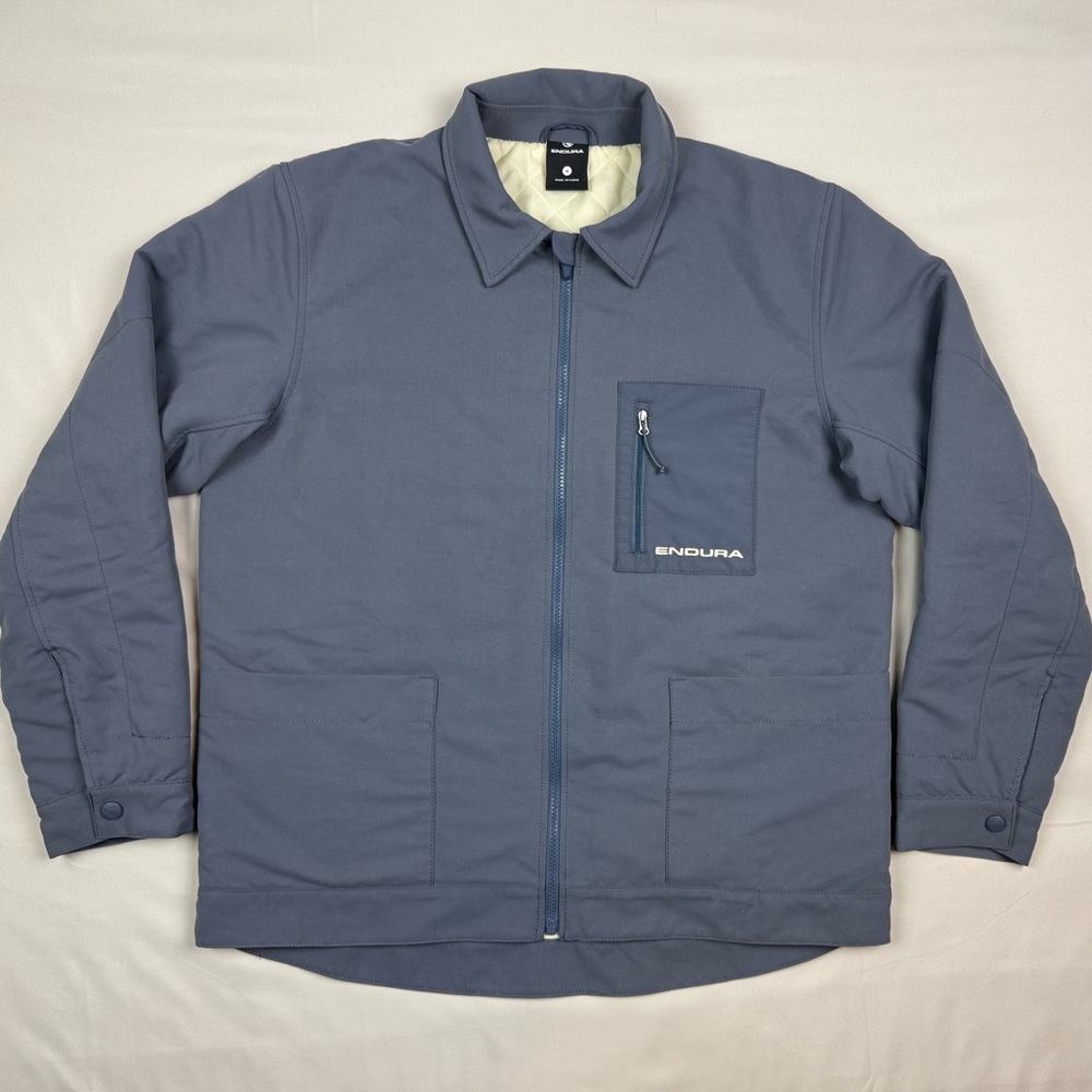 Endura Unisex Forty1Thirty Coach Jacket Sz Medium Grey Blue Quilt Lined C7